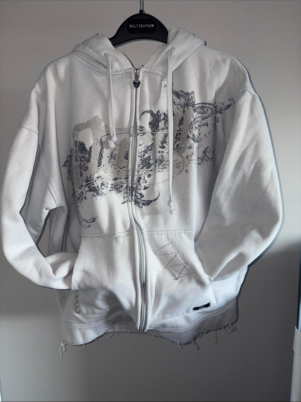 O'Neill Cream and Black Branded Pullover Hoodie